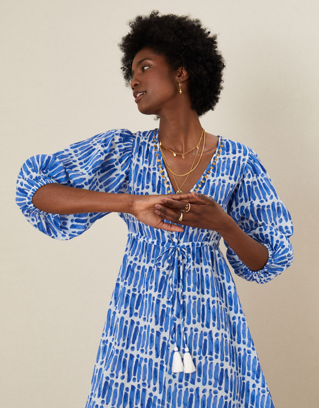 Benita Printed Maxi Dress Blue