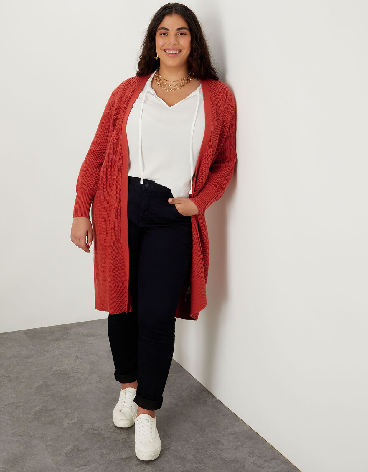 maxi ribbed cardigan