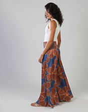 Traffic People Aurora Floral Print Wide Leg Trousers, Blue (BLUE), large