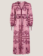 Matilde Floral Long Sleeve Midi Dress, Pink (PINK), large
