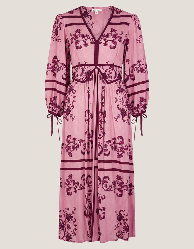 Matilde Floral Long Sleeve Midi Dress, Pink (PINK), large