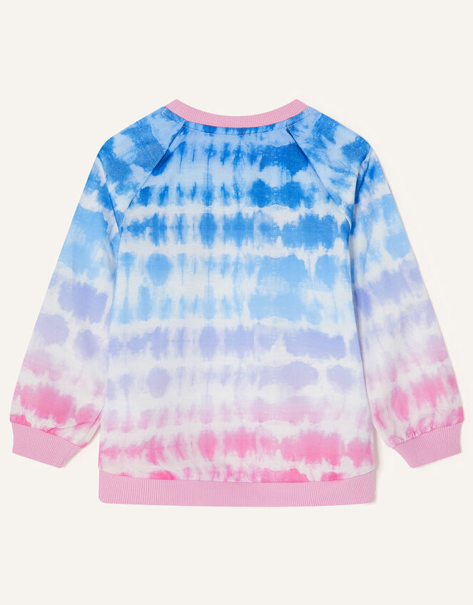 Tie Dye Rainbow Sweatshirt, Blue (BLUE), large