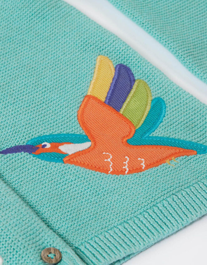 Frugi Colby Appliqué Cardigan, Blue (BLUE), large