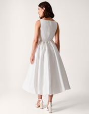 Mia Sleeveless Drop Waist Midi Wedding Dress, Ivory (IVORY), large