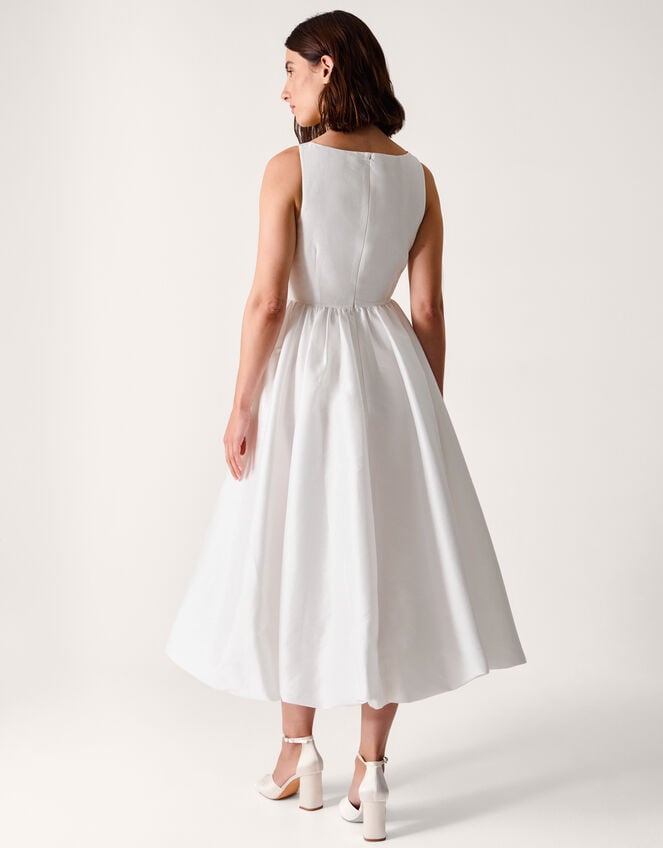 Mia Sleeveless Drop Waist Midi Wedding Dress, Ivory (IVORY), large