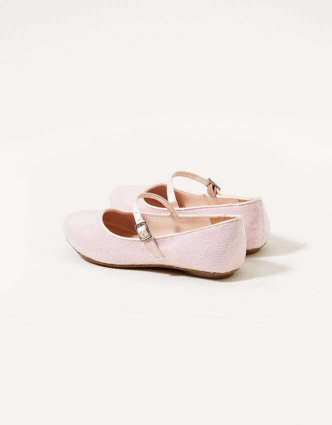 Sequin Ballerina Shoes, Pink (PALE PINK), large