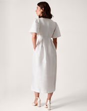 Sloane Short Sleeve Midi Wedding Dress, Ivory (IVORY), large