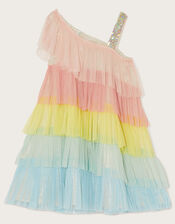 Disco One-Shoulder Colourblock Dress, Multi (MULTI), large