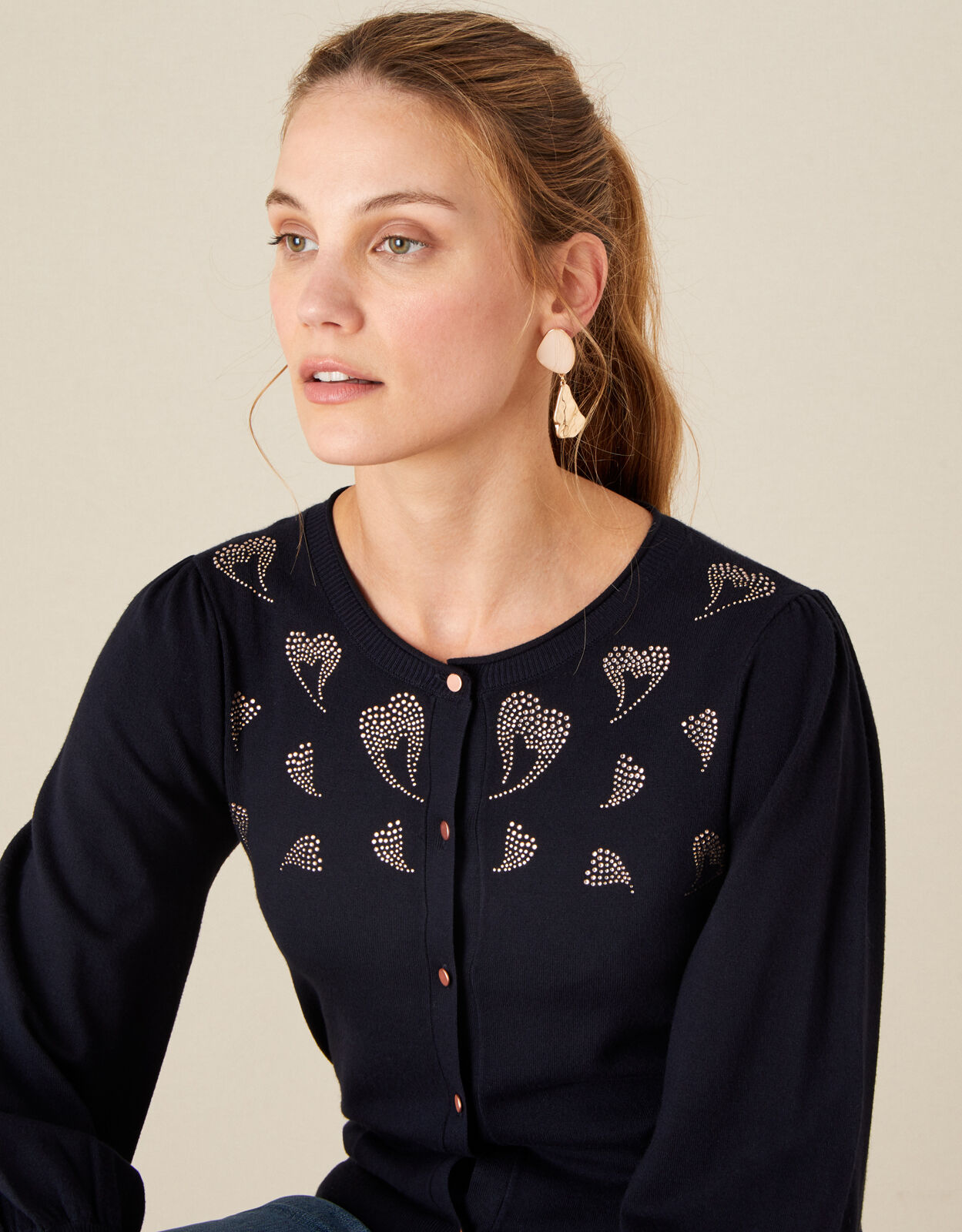 Monsoon top navy cardigan
