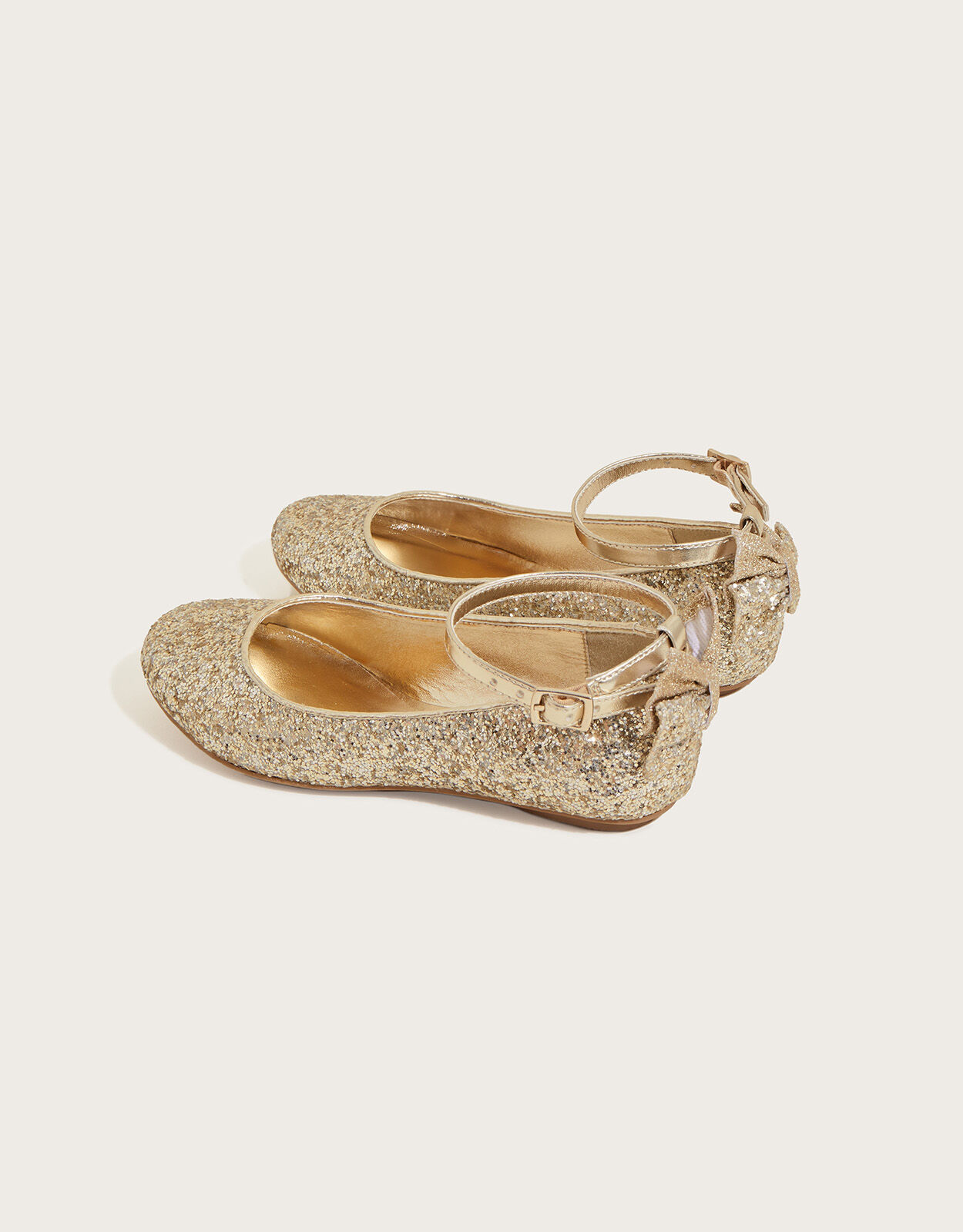 Gold new arrivals bow flats