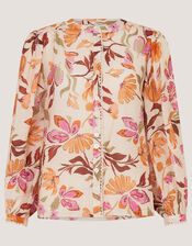 Leila Floral Print Blouse, Ivory (IVORY), large