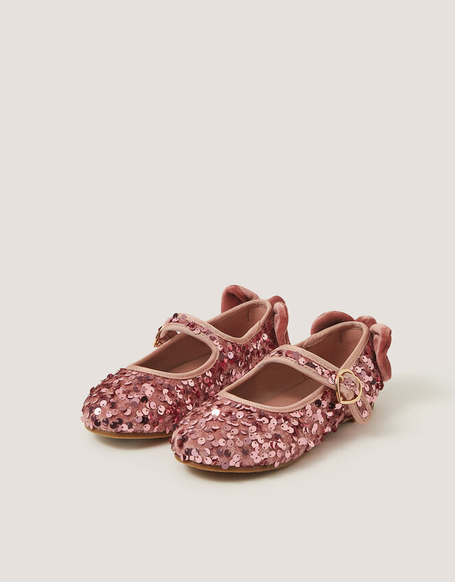 Sequin Mary Jane Ballet Flats, Pink (PINK), large