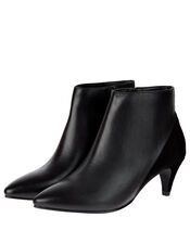 Leather and Suede Ankle Boots, Black (BLACK), large