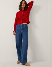 Clea Frill Collar Cardigan, Red (RED), large