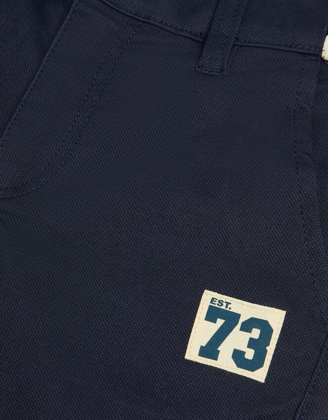 Contrast Stripe Cuffed Trousers, Blue (NAVY), large