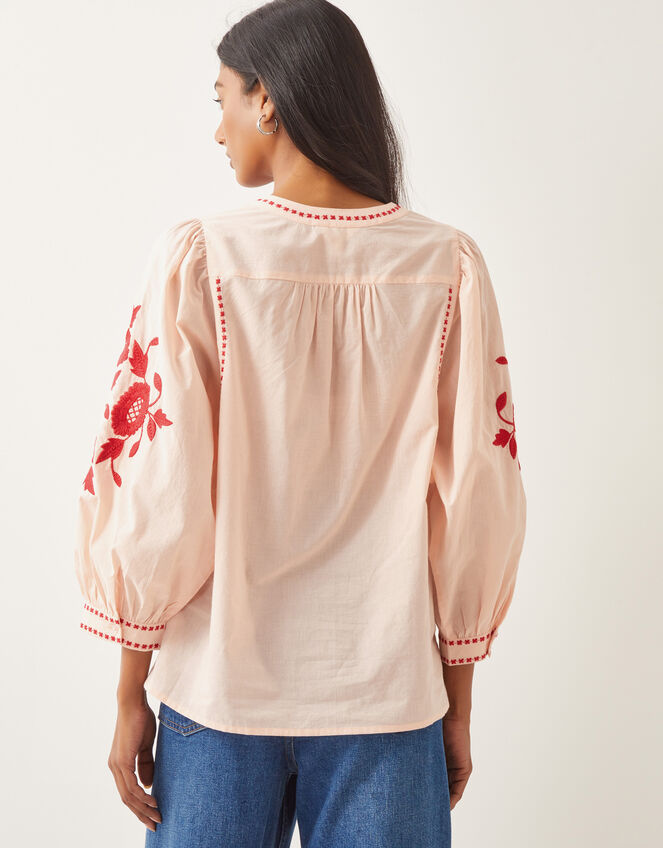 Bronte Floral Embroidered Blouse, Pink (PALE PINK), large