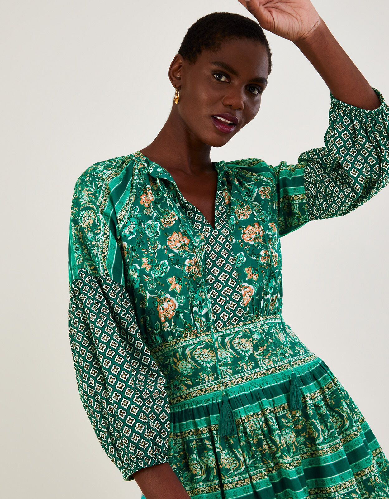 Zimmermann amari emerald buttoned dress online