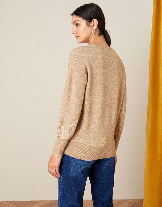Floral Cornelli Jumper , Brown (MOCHA), large
