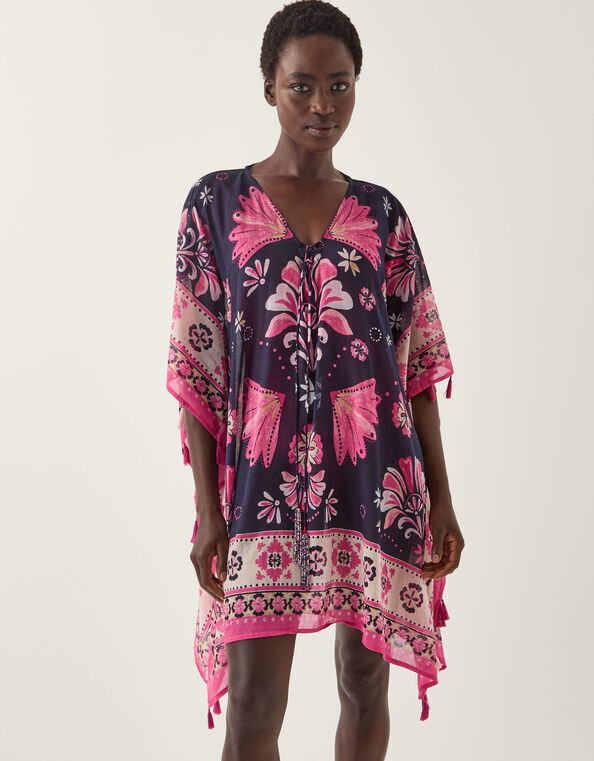 Abbie Floral Print Mini Kaftan, , large