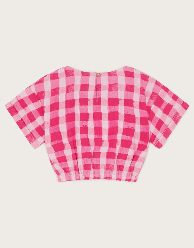 Check Crop Top, Pink (PINK), large