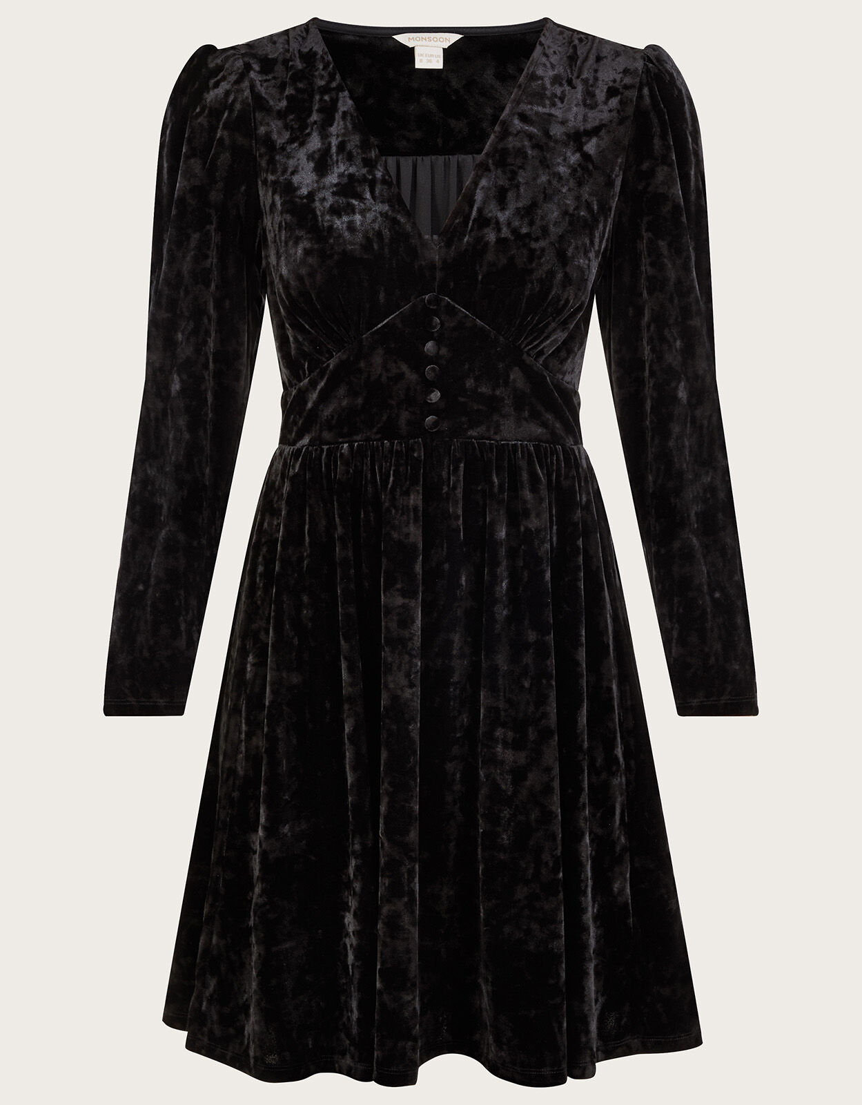 Black crushed velvet dress discount