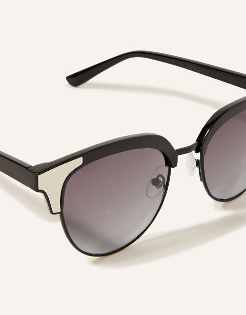 Clubmaster Sunglasses, Black (BLACK), large