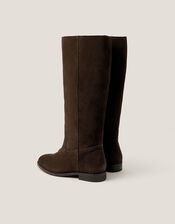 Jean Suede Knee High Boots, Brown (CHOCOLATE), large