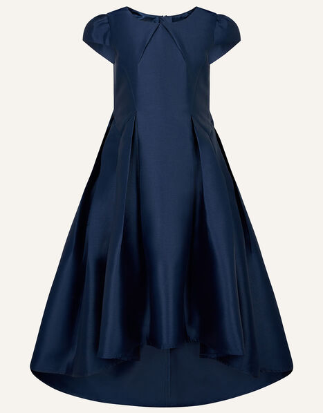 Katharine Duchess Twill High-Low Dress Blue, Blue (NAVY), large