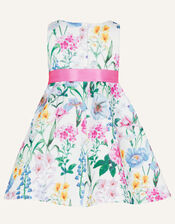 Baby Jasmine Floral Print Scuba Dress, Ivory (IVORY), large