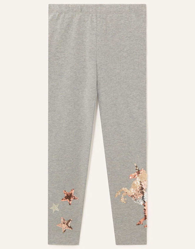 Sequin Unicorn Leggings, Grey (CHARCOAL), large