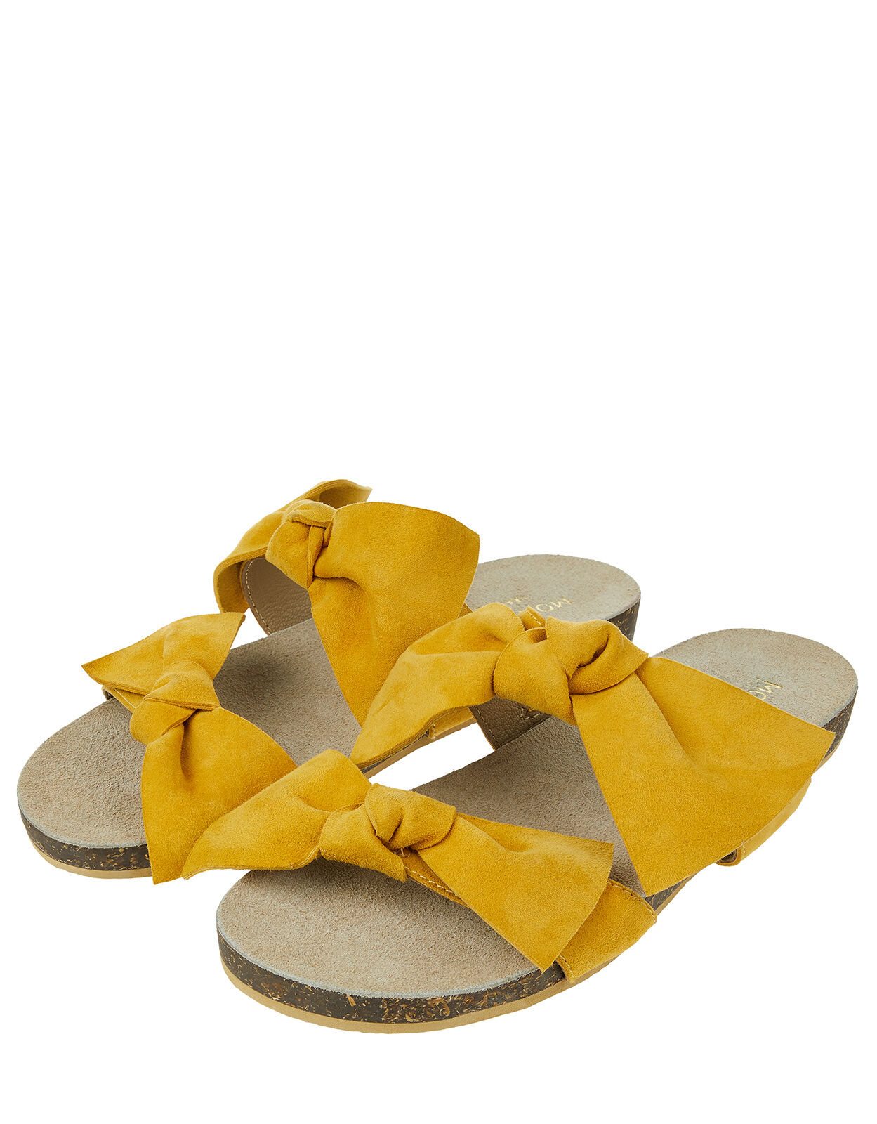 Yellow suede slides clearance
