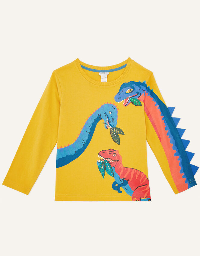 Dinosaur Long Sleeve T-Shirt, Yellow (MUSTARD), large