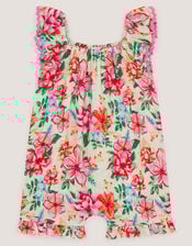 Baby Floral Print Playsuit, Ivory (IVORY), large