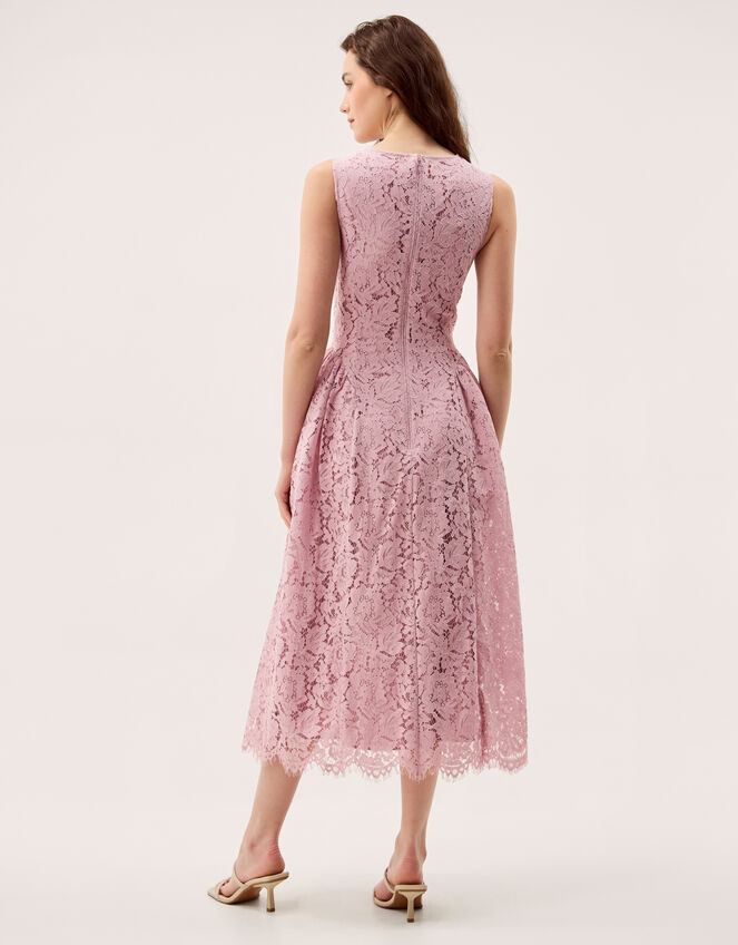 Lydia Sleeveless Lace Midi Dress, Pink (PINK), large