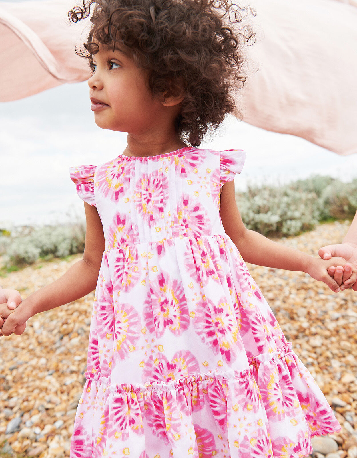Baby Tie Dye Heart Dress Ivory