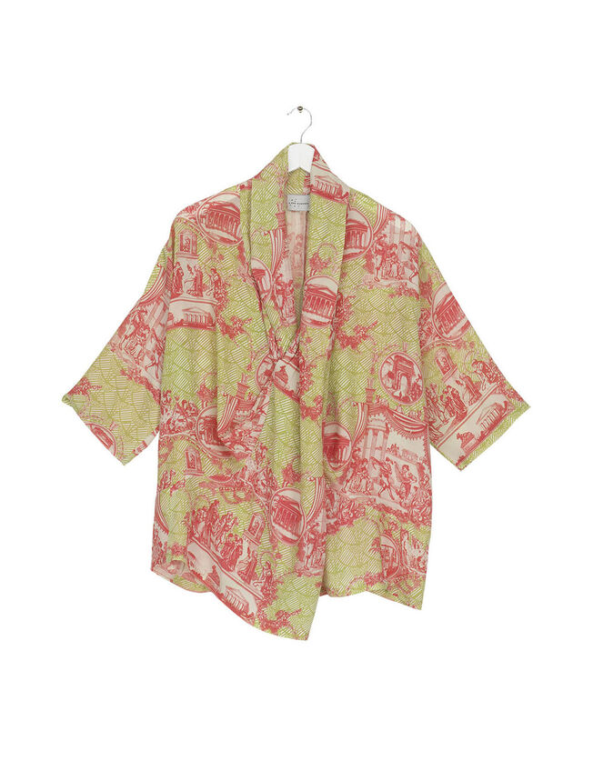 One Hundred Stars Ancient Columns Print Rachel Blouse, Pink (PINK), large