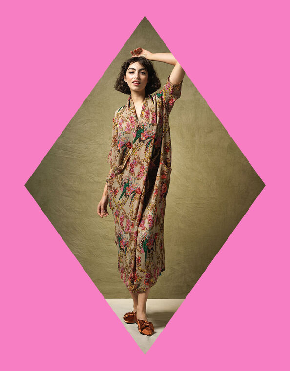 One Hundred Stars Rachel Print Dress, Multi (MULTI), large