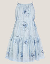 Tilly Sequin Tiered Party Dress, Blue (PALE BLUE), large
