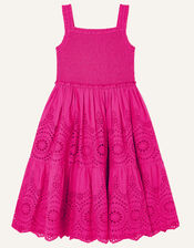 Boutique Schiffli Dress, Pink (MAGENTA), large