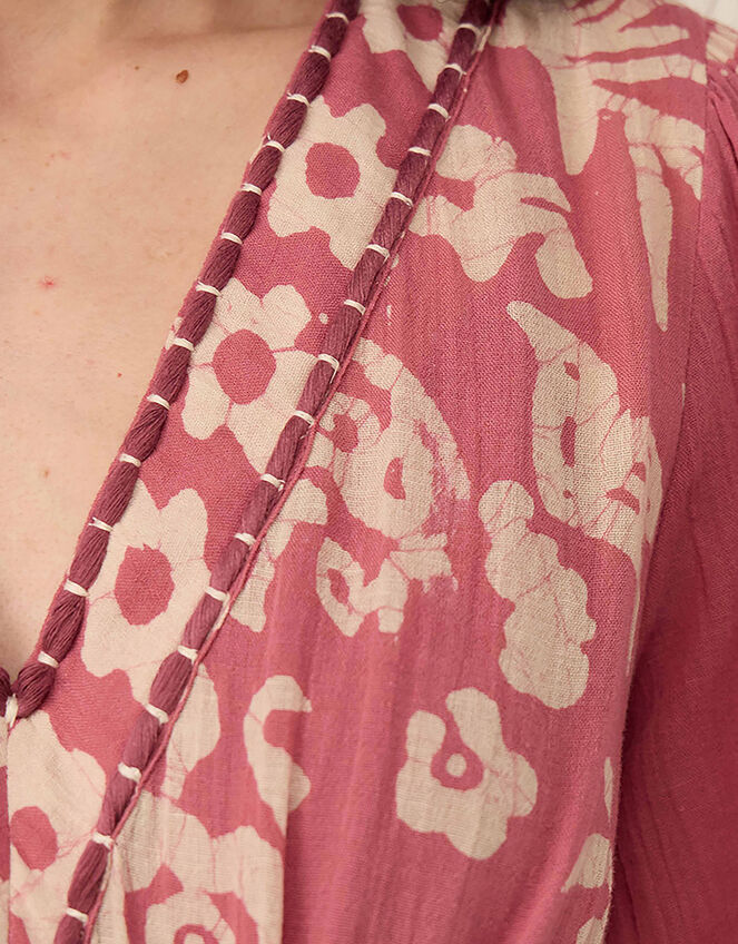 East Kris Hand-Batik Floral Maxi Dress, Pink (DUSKY PINK), large