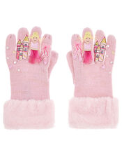 Princess Ballerina Knit Gloves, Pink (PALE PINK), large