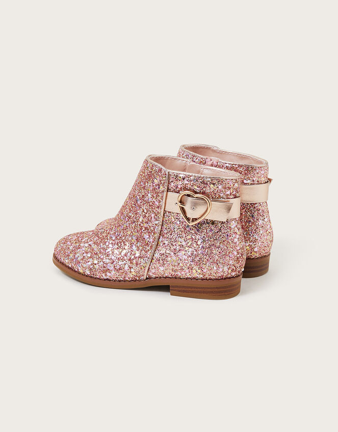 Stardust Heart Buckle Ankle Boots, Pink (PINK), large