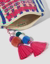 Dara Embroidered Stripe Make Up Bag, , large