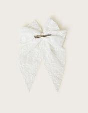 Lace Bow Bridesmaid Hair Clip, , large