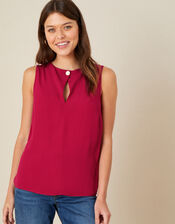 Button Tank Top, Red (BERRY), large