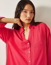 Esme Beach Shirt Dress, Orange (CORAL), large