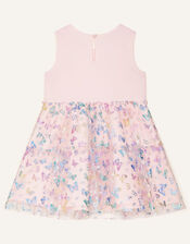 Butterfly Foil Print Tiered Dress, Pink (PINK), large