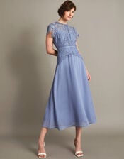 Monica Lace Midi Bridesmaid Dress, Blue (BLUE), large