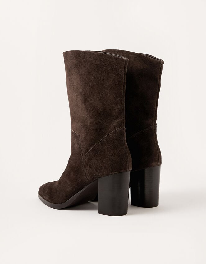 Sam Suede Block Heel Boots, Brown (CHOCOLATE), large