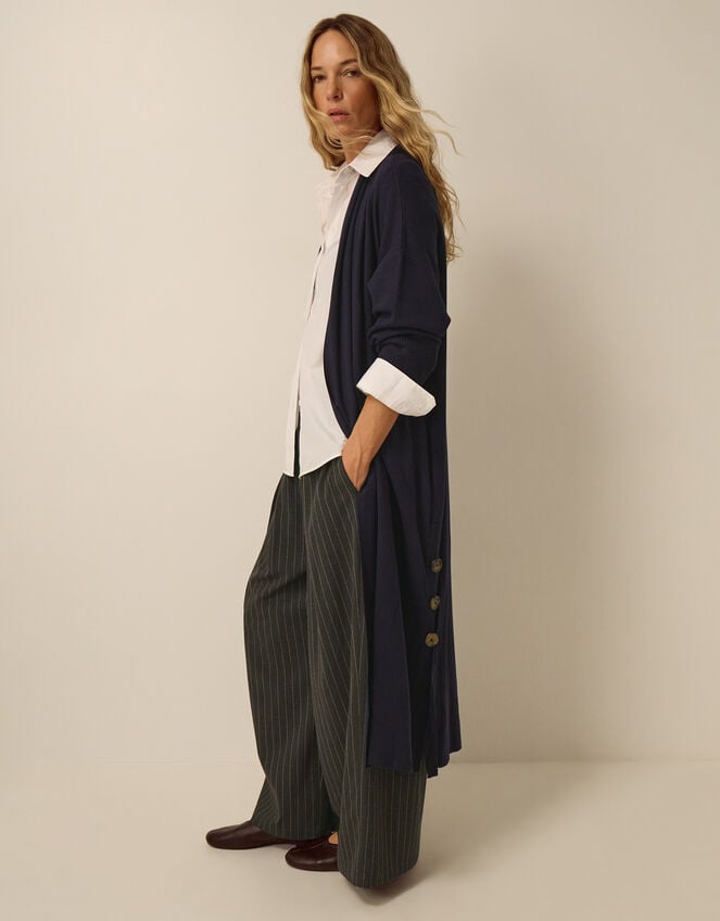 Sadie Knit Longline Cardigan, Blue (NAVY), large